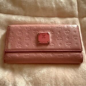 MCM Blush Pink Embossed Wallet